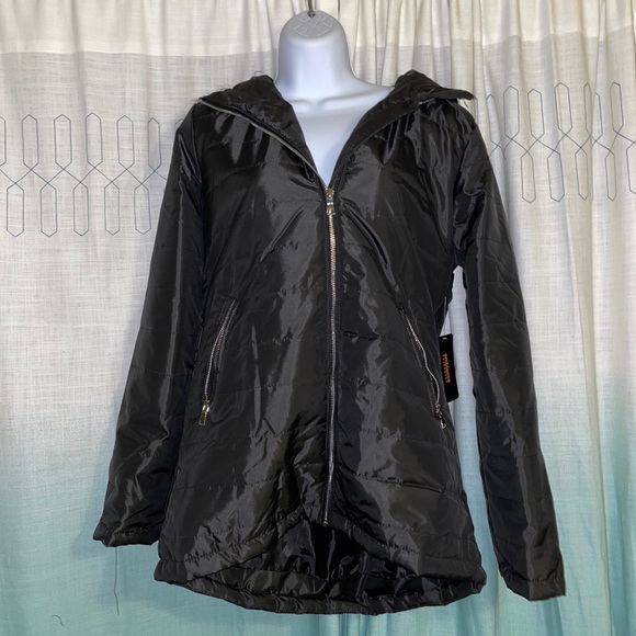 Midnight Puffy Winter Coat W/Pockets & Fur Hood L - Picture 12 of 16